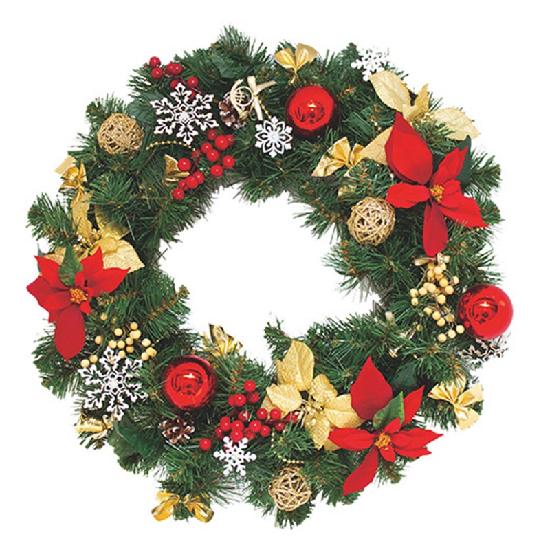 SHI Dễ Thương Giáng Sinh Vòng Hoa Dán Tường Bé Trẻ Em Phòng Khách Xmas Cây Vòng Hoa Decal Nhà Cửa Sổ Kính Tĩnh Trang Trí