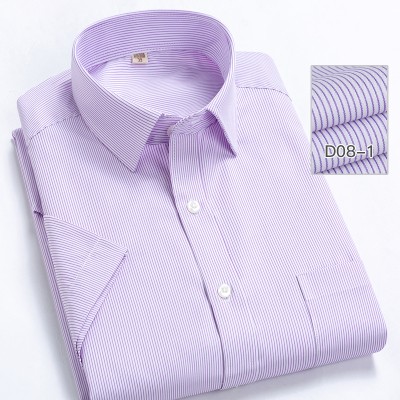 Plus Kích Thước Tay Ngắn Áo Sơ Mi Nam Slim Fit Công Sở Top Casual D82
