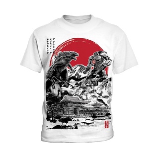 Godzilla Vua Quái Vật Áo Thun Nữ Tay Ngắn Trẻ Em Hoạt Hình Cổ Tròn Mùa Hè Thoải Mái Áo Thun Trẻ Em 3-13 Tuổi Trẻ Em Thường Ngày Đảng