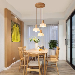 Đèn ăn bằng gỗ Nhật Bản Thanh đếm ánh sáng Mặt dây chuyền Đèn thả Đèn trần Đèn chùm thủy tinh