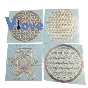 4Pcs/Set New Metal Energy Decor Sticker Flower Of Life