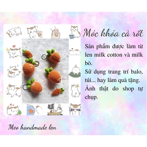 Móc khóa củ cà rốt - Handmade len - Amigurumi (có chuông)