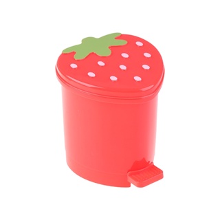 Thùng Đựng Rác Mini Có Nắp Đậy Hình Trái Dâu Tây Dễ Thương