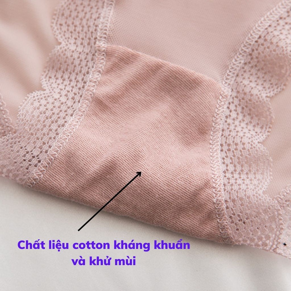 Quần lót nữ ren lưới xuyến thấu mềm mại thoáng mát sexy, Quần chíp nữ đính nơ gợi cảm LANIXA L115