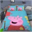 ST2 Peppa Pig Anime 3in1 Bộ Chăn Ga Gối Chăn Ga Gối Phòng Ngủ Thoải Mái Có Thể Giặt Được Nhà Phù Hợp Với TS2