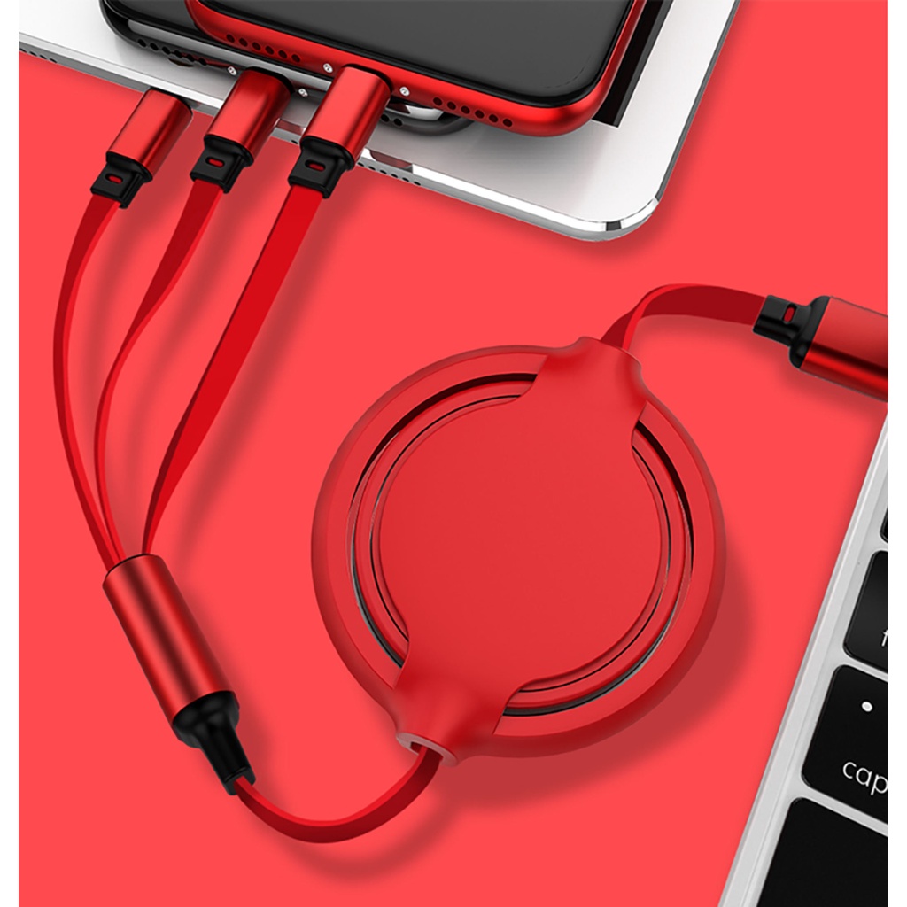 C-SAW 3A Dây Sạc Nhanh Giao Diện Bảo Vệ Cáp Kính Thiên Văn 3 Trong 1 Đầu Nối Đa Năng Sạc USB Nhiều Màu Chất Lỏng Keo Mềm