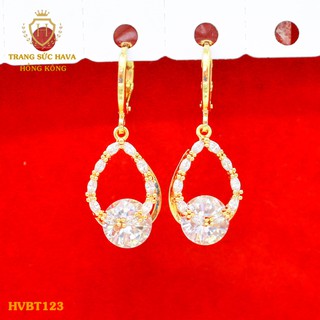 Bông Tai, Khuyên Tai Nữ Dáng Dài Xi Mạ Vàng Non Cao Cấp - Trang Sức Hava Hong Kong - HVBT123