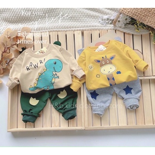 Bộ nỉ bé trai bé gái, bộ dài nỉ thu đông cho bé, bộ nỉ chui đầu thu đông bé trai bé gái