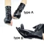 VVDZA Găng Tay Đen Gothic PU Mittens Gothic Punk Dress Up