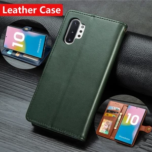Bao da điện thoại kiểu ví khóa từ tính chống sốc cho Samsung Galaxy Note 10 Pro Plus Note10 10+