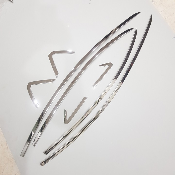 Bộ nẹp viền cong kính, chân kính xe Honda City 2015-2020, INOX cao cấp