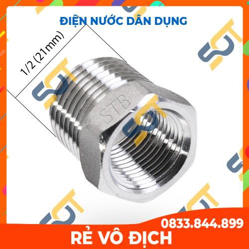 Cả rá inox sần - ren ngoài 1/2 (21), ren trong (tùy chọn) - (Inox pipe ...