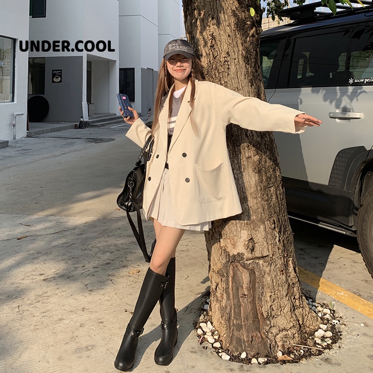 Áo Blazer Nữ UNDERCOOL Tay Trơn Form Rộng Trẻ Trung - Áo vest khoác ngoài 1 lớp K31 - av02