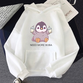 Áo Hoodie Hình Chim Cánh Cụt Dễ Thương Need More Boba