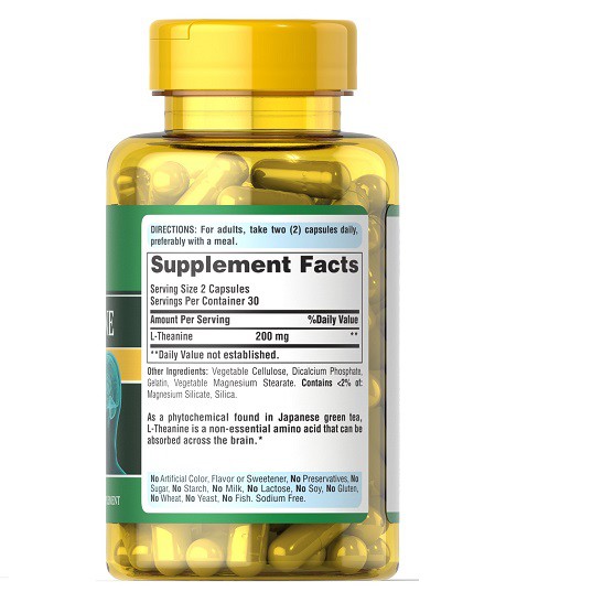 Ảnh Viên uống bổ não - giảm stress Puritan's Pride L-Theanine 200mg 60 viên 1