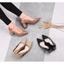 Giày cao gót 5 phân gót vuông mũi nhọn Annmodel chất liệu xi bóng phối gót sắt cao cấp_A026AK45