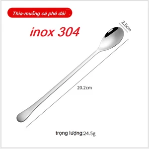 Thìa Cà Phê đá Bầu Inox 304 -Muỗng Inox 304 Dùng Uống Trà Đào-Sinh Tố- Cocktail.