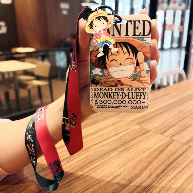 HK1 ONE PIECE Anime Thẻ Ốp Lưng Thẻ Dây Chìa Khóa Cosplay Huy Hiệu ID Thẻ Giá Đỡ Dây Đeo Cổ Móc Khóa KH1