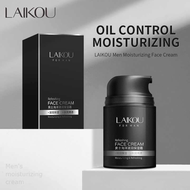Ảnh Kem LAIKOU kiểm soát dầu thu nhỏ lỗ chân lông dưỡng ẩm làm sáng da dành cho nam 50g 1