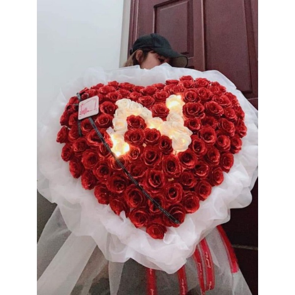 Bó Hoa Sáp Nhũ Hình Trái Tim Hoặc Hình Tròn ,Dùng Tặng Bạn Bè ,Cha Mẹ Người  Yêu ,Bó Bằng Voan ,Phong Cách Hiện Đại ,San | Shopee Việt Nam