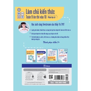 Sách - Combo Làm chủ kiến thức Toán 9 ôn thi vào 10 (Đại số và Hình học) - Học live cùng thầy TMT