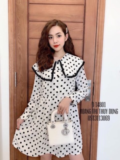 Hàng qc-đầm bi phối cổ ren