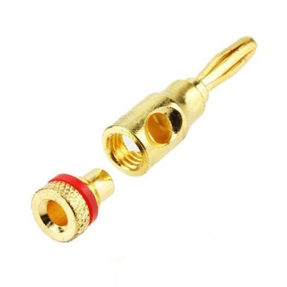2 Giắc Cắm Bắp Chuối Mạ Vàng Cho Loa - Jack Loa Bắp Chuối Mạ Vàng Cao Cấp
