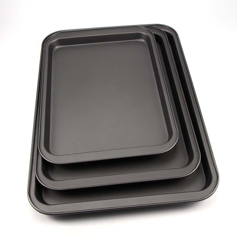 Khay Nướng Bánh Pizza Hình Chữ Nhật Bằng Thép Carbon Chống Dính Tiện Dụng Cho Nhà Bếp