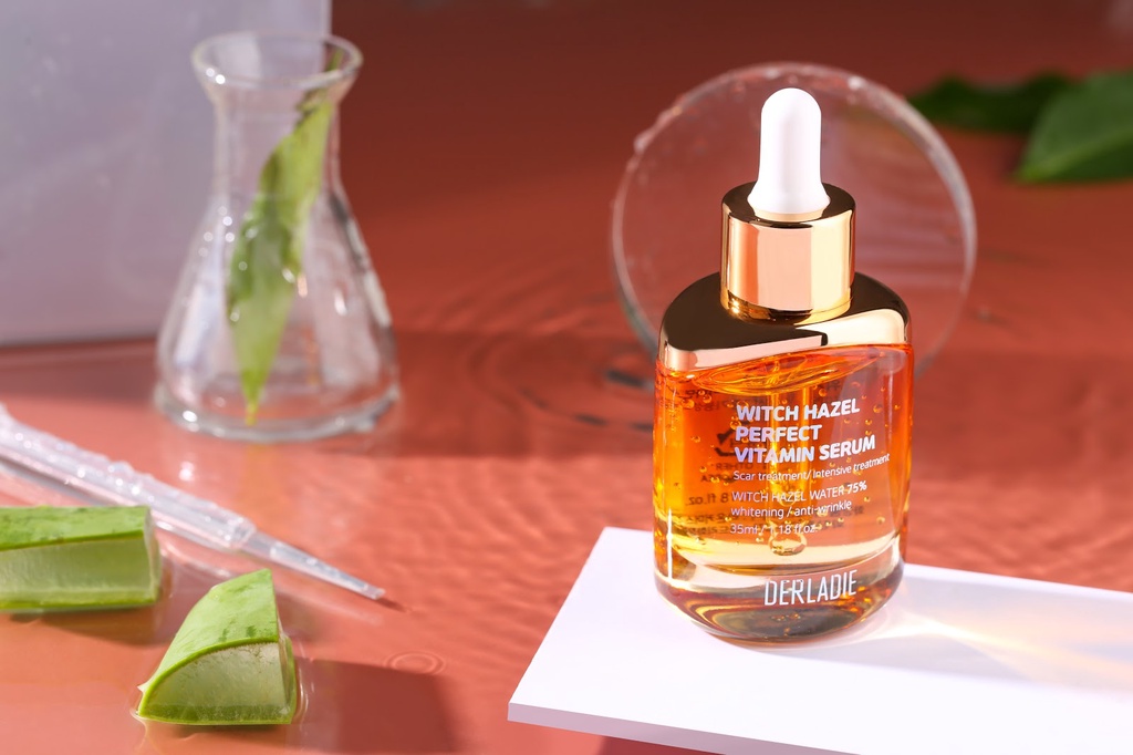 Mô tả Serum Hỗ Trợ Ngăn Mụn, Giảm Thâm, Làm Đầy Sẹo Rỗ Derladie Witch Hazel Perfect Vitamin 35ml - 1