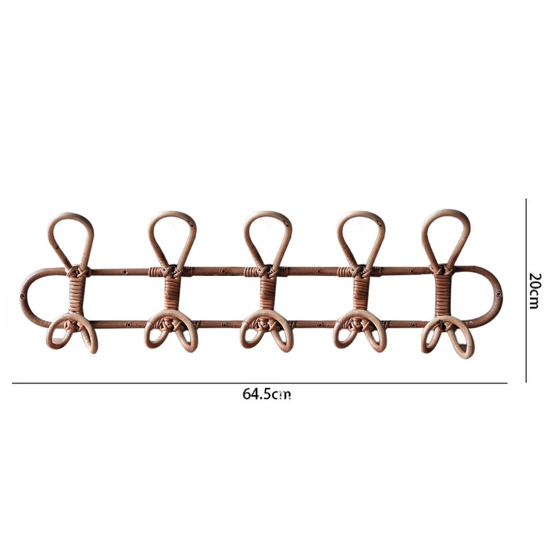 Lớn Vintage Mây Quần Áo Móc Treo Trẻ Em Quần Áo Tổ Chức Giá Mây Treo Tường Móc Quần Áo Mũ Treo Móc Trang Trí Phòng