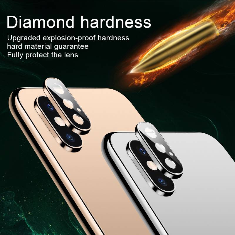 Kim Loại Camera Kính Ống Kính Máy Ảnh Cho iPhone XS Max Bảo Vệ Màn Hình Kim Loại Kính Cường Lực Trên Cho iPhone X XS XSMAX