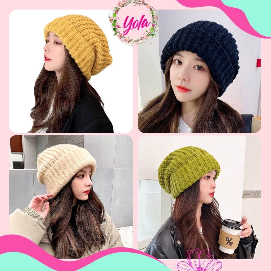Mũ len nữ YOLA SHOP , nón len giữ ấm Hàn quốc slouchy, thời trang, ấm ...