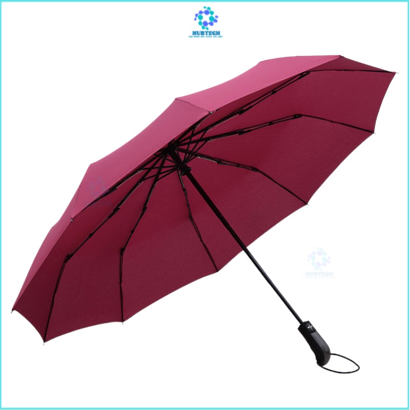 Ô Dù Che Mưa Nắng Gấp Gọn Chống Tia UV, Đẩy Tự Động 10 Nan Cứng Cáp Nhiều(cán cong) AMoc ntt95
