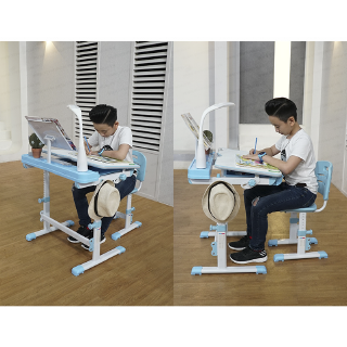 Bộ bàn học thông minh chống gù lưng Kachi MK102 – Màu Xanh