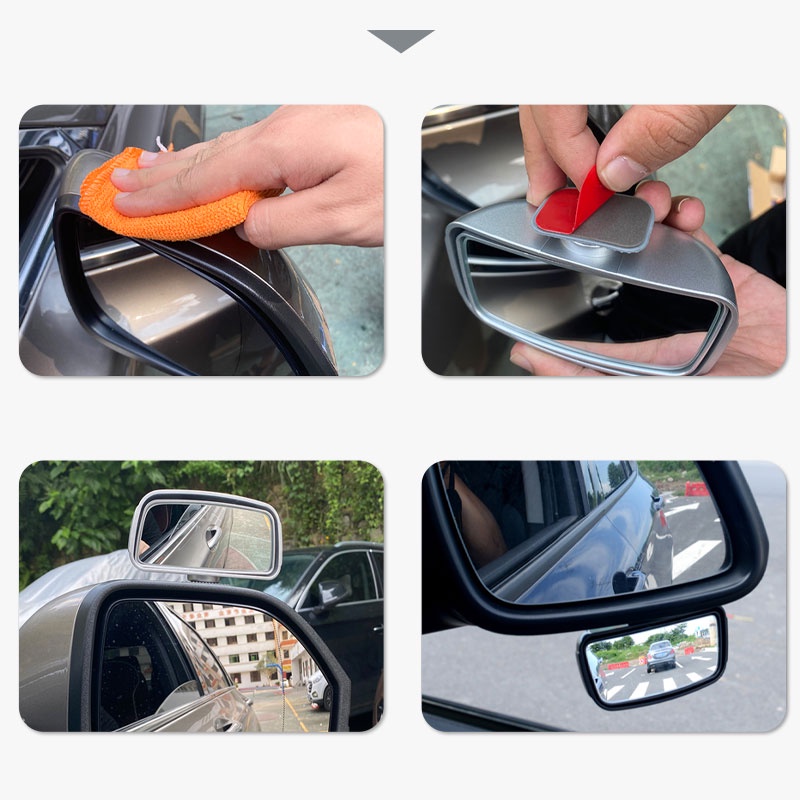 SEAMETAL Gương Chiếu Hậu Góc Rộng Xoay 360 Độ Tùy Chỉnh Tiện Dụng Cho Xe Hơi
