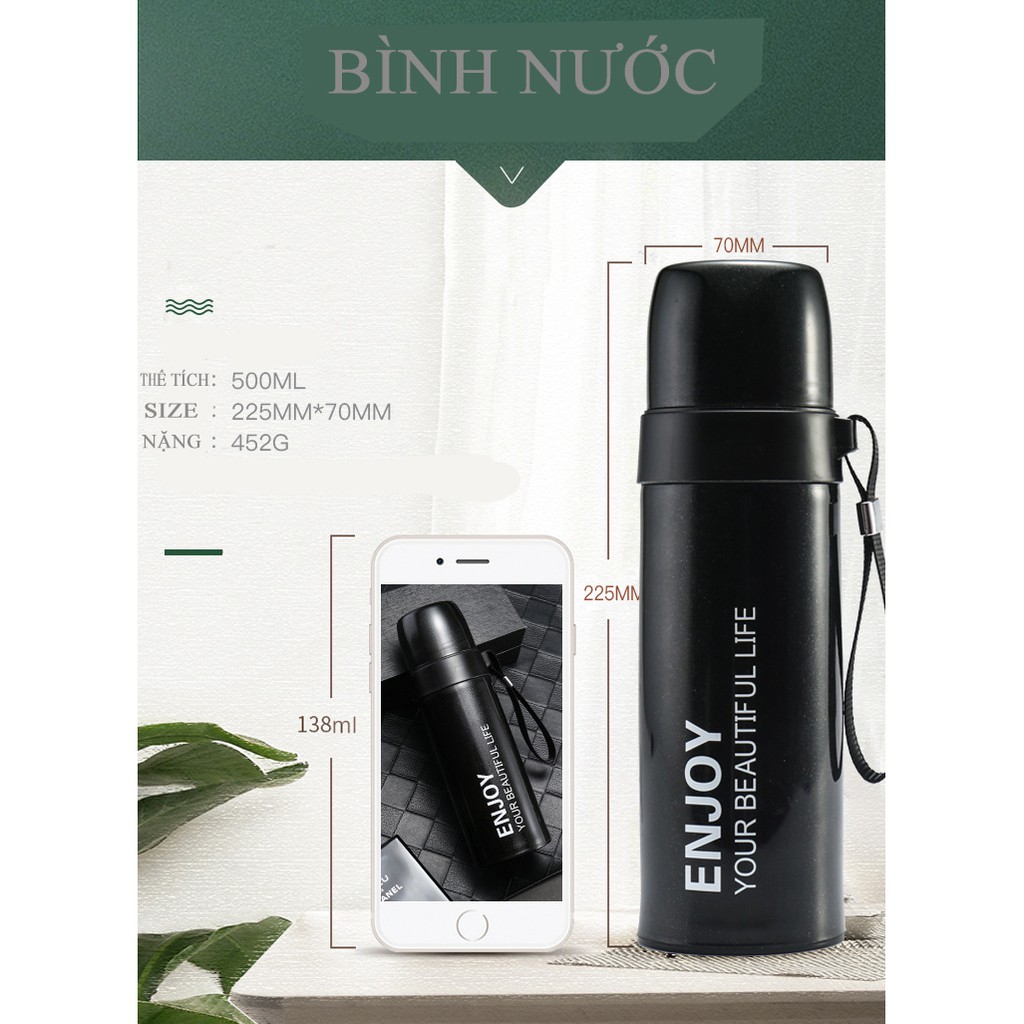 Bình giữ nhiệt ruột thủy tinh mẫu siêu đẹp chọn mẫu 2019