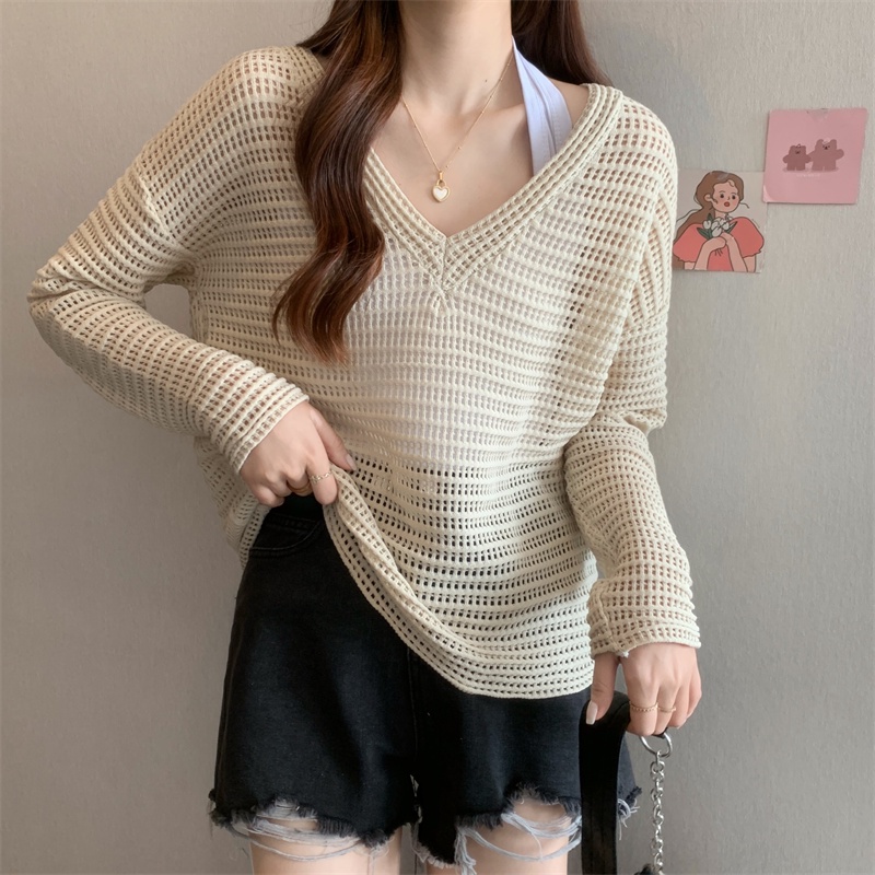 Áo Nữ Tay Dài Cổ Chữ V Thời Trang Quyến Rũ