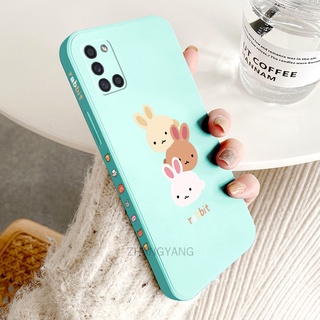 ốp lưng Samsung a31 a51 a71 Ốp Điện Thoại TPU Silicone Hình Ba Chú Thỏ Đáng Yêu Kèm Dây Đeo Cho Samsung a31 a51 a71