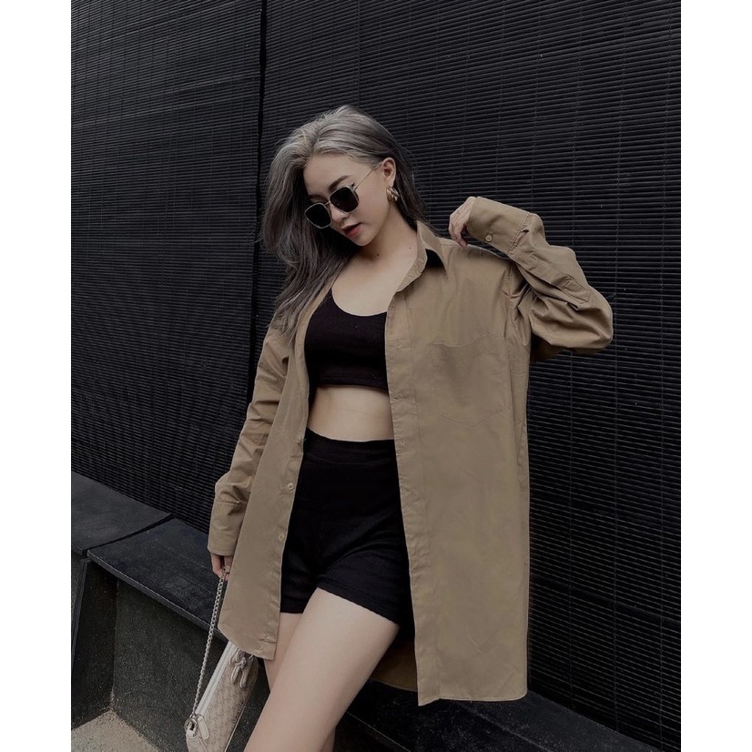 ÁO SOMI FORM DÀI RỘNG DỄ PHỐI ĐỒ 2 MÀU - BOY FRIEND SHIRT