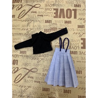 Set váy yếm áo thun vintage size blythe,ob,xinyi,barbie