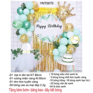 Sét trang trí sinh nhật cho bé kèm bạt in tên bé , YẾN NHI SHOP