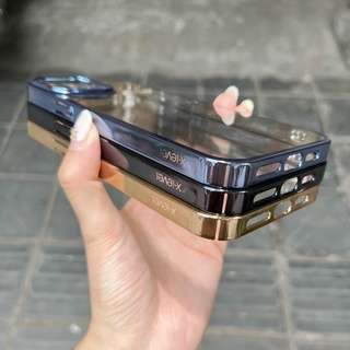 Ốp lưng XLEVEL trong cứng viền màu sáng bóng khoe lưng dành cho ip 13 13pro 13 promax 14 14max 14pro 14promax