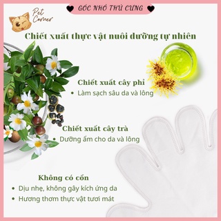 Găng tay tắm khô, khử mùi hôi và vệ sinh sạch sẽ cho chó mèo, dùng 1 lần tiện lợi cho thú cưng