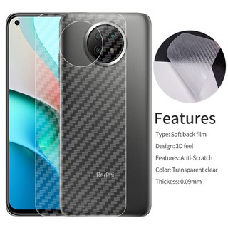 5 cái A3 Xiaomi POCO C65 C55 Redmi 14c 13 A3 13C A1 A2 12 12c Plus 10x 10 9t 9c 9a 9i 9 8a 8 7a 7 4G 5G Mô hình sợi carbon Mờ lưng Phim dán phía sau Phim bảo vệ mềm