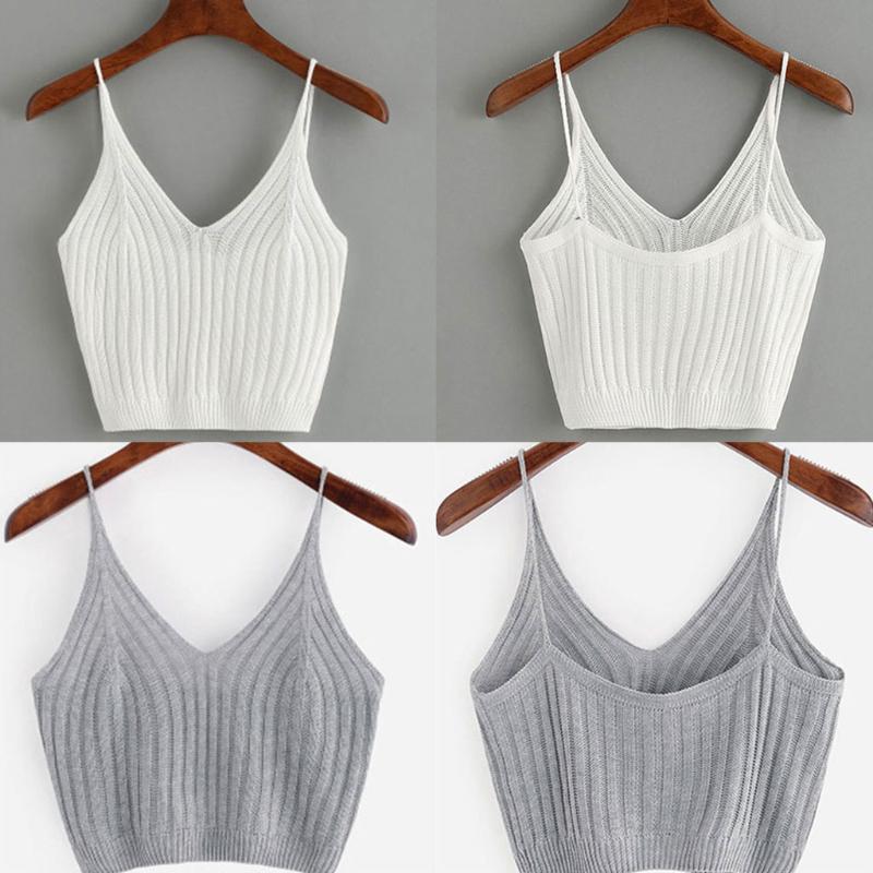 Áo Croptop 2 Dây Màu Trơn Quyến Rũ Cho Nữ