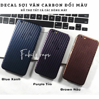 Tấm Dán Skin mặt sau Carbon Chuyển Sắc Full Viền Dành cho 13prm , 12prm , 11prm , x , xsm , 6p , 7p , 8p - FukiShop