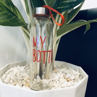 [Xả Kho Giá Gốc] Bình Thủy Tinh Vacofarm 500ml Dây Xách In Chữ Trong