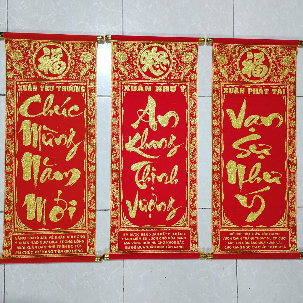 Liễn đỏ chữ thư pháp trang trí tết | Shopee Việt Nam