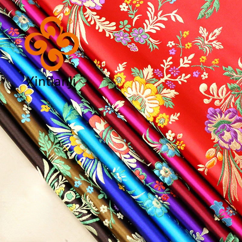 Begonia Hoa Thổ Cẩm Vải Hanfu Kimono Đường Trang Phục Sườn Xám Lụa Satin Vải Quần Áo 0.5 Mét JA28