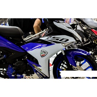 Tem trùm exciter 150 xanh trắng mẫu mới, độ team trùm decal xe máy ex dán đời 2015-2020